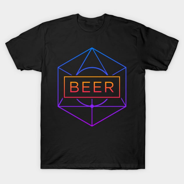 BEER – Trippy Retro Sacred Geometry T-Shirt by MeatMan